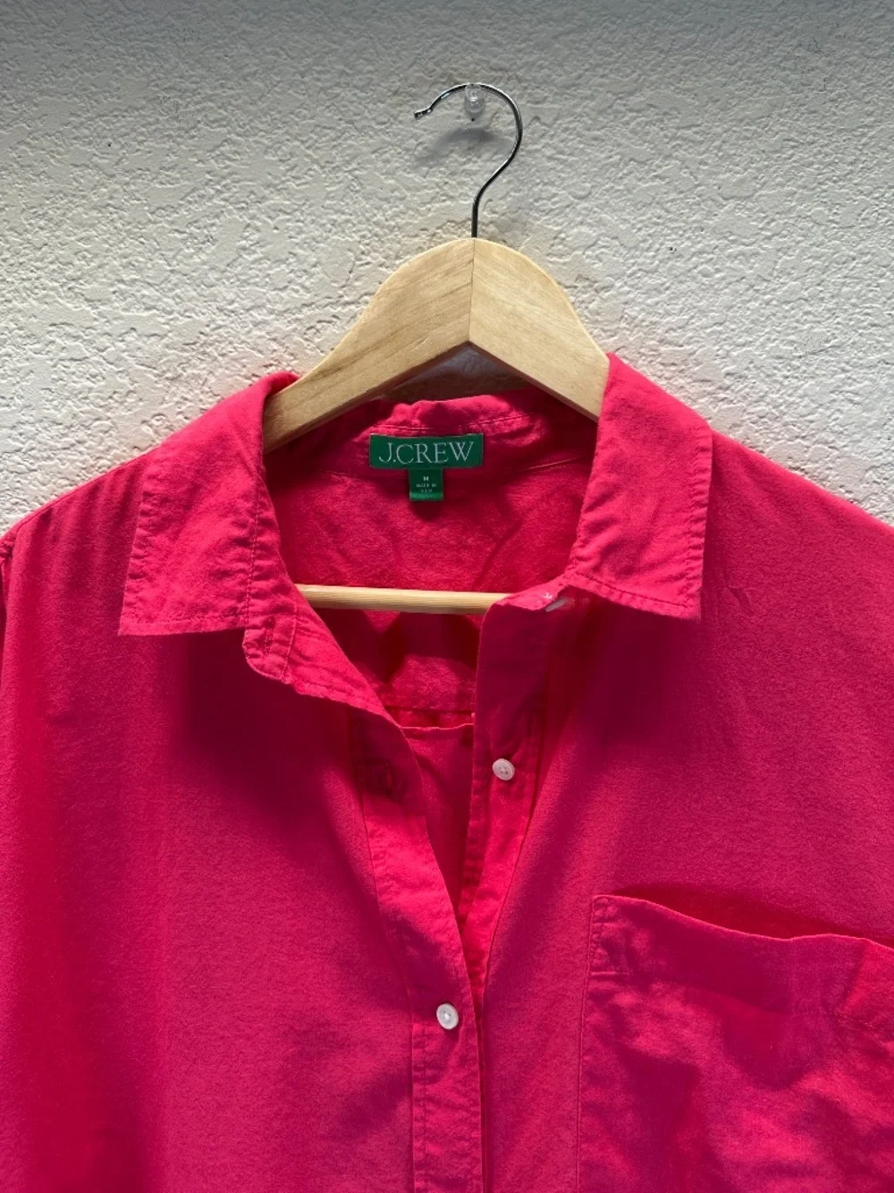 J. Crew Beach Cover-up Shirt Womens M Cotton Boyfriend Fit Summer Resortwear
